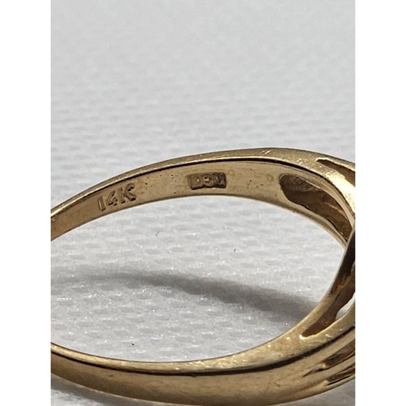 14K YELLOW GOLD RING TANZANITE & DIAMONDS SIZE 6 - Picture 6 of 9